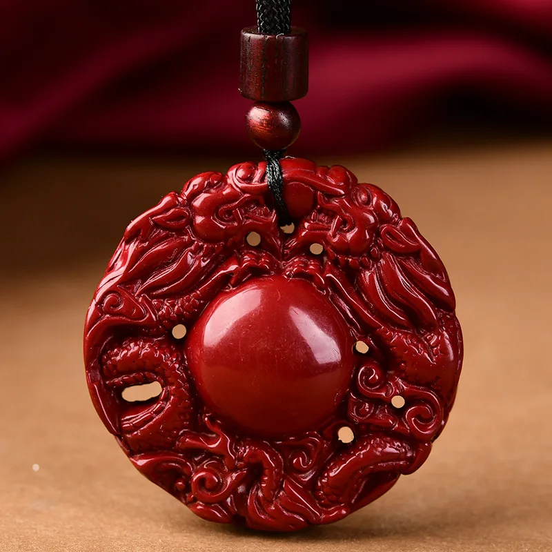 

Men's and Women's Cinnabar Pendant Necklace, Lucky Pendant, Sweater Chain, Fashion Jewelry, Ethnic Style
