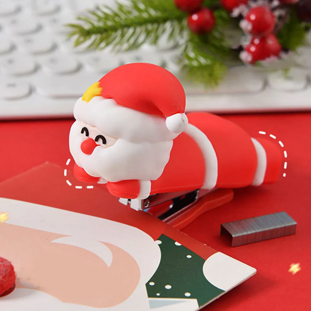 

Santa Claus Stapler Cute Cartoon Small Desktop Stapler Portable Travel Mini Office Supply Fun Stationery for School Home Office