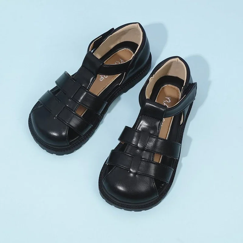 2024 Spring New Style Fashionable and Comfortable Baotou Soft Sole Elegant Flat Non-Slip Girls Breathable Small Leather Shoes