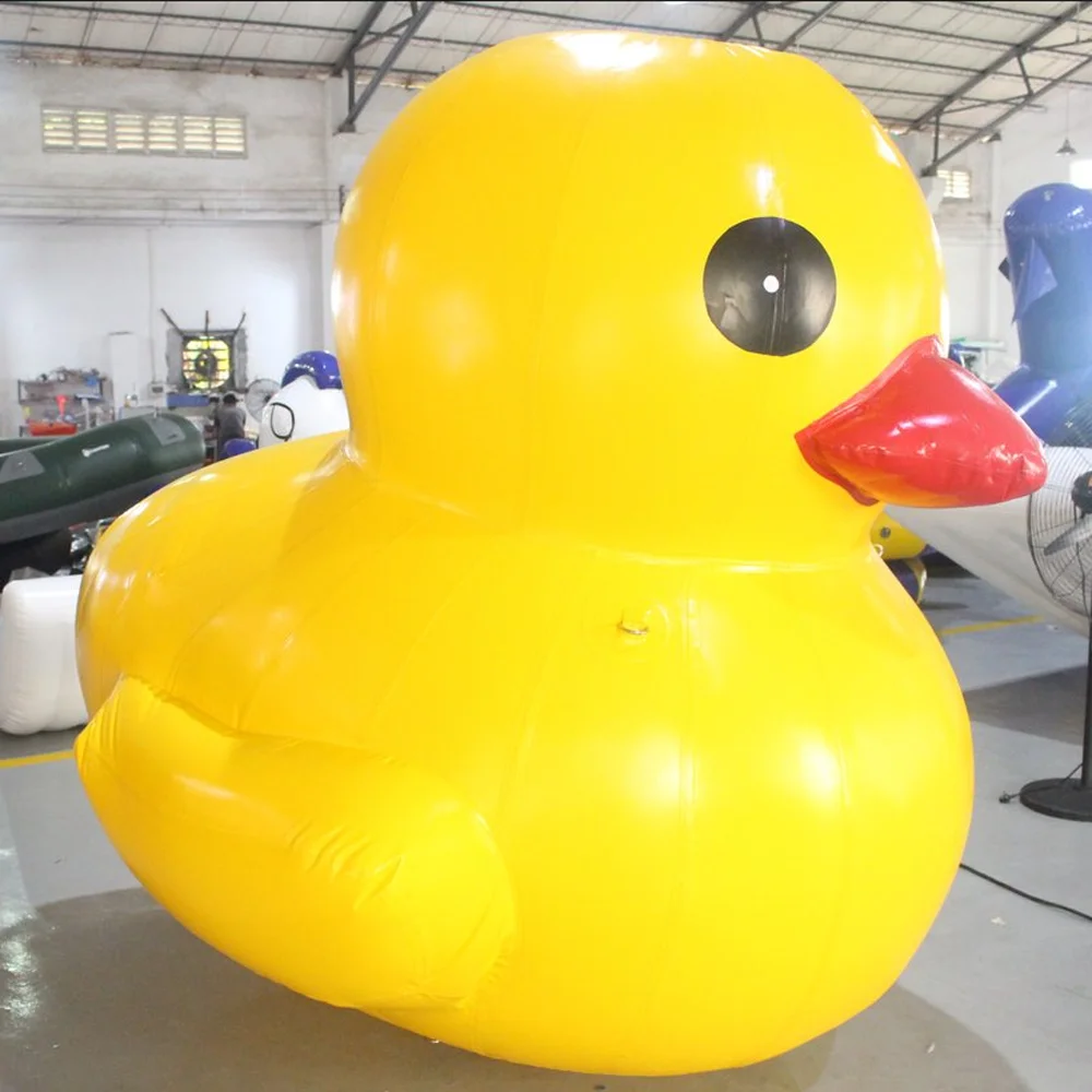 Pato amarillo inflable gigante usado en agua, juguete de dibujos animados de goma fija flotante grande, de alta calidad, 3m, para promoción