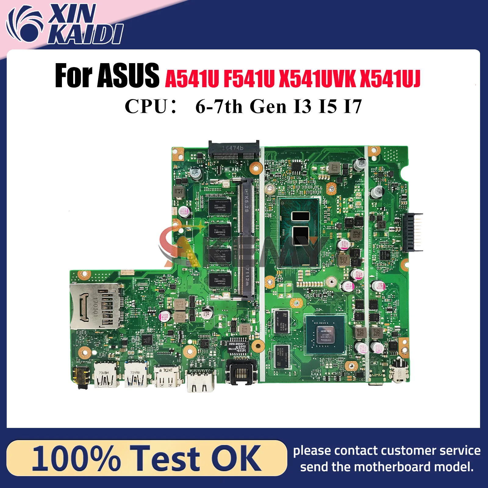 

X541UVK Материнская плата для ноутбука ASUS VivoBook A541U X541UV X541UJ X541UVK X541UAK X541U F541U A541U R541U Материнская плата I3 I5 I7 CPU