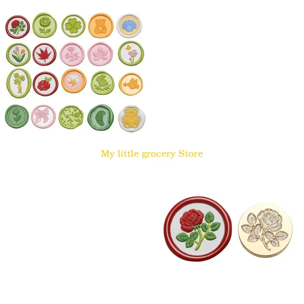 

D5BD Brass Sealing Stamp Head Wax Stamp Head Emboss Sealings Wax Scrapbooking Stamp Head Wax Seal Stamp Head Replacement