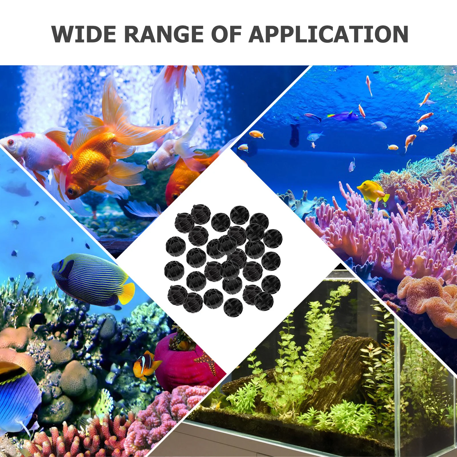 

150Pcs Biological Balls Advanced Aquarium Filter Media for Fish Tank Pond Environmentally Safe Easy to Install Compact Design