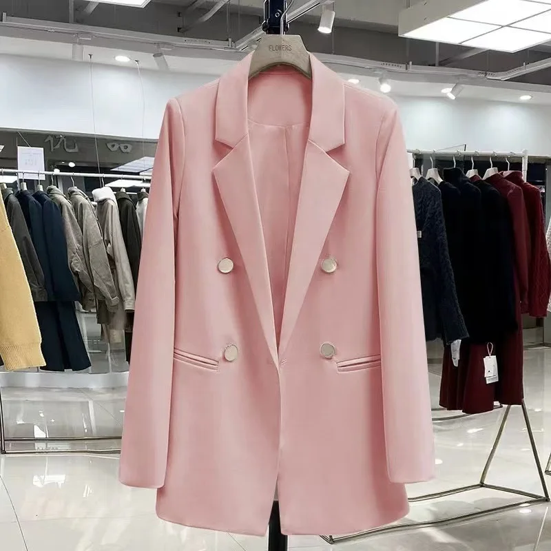 

Spring Autumn New Style Loose Ladies' Small Suit Jacket Casual Versatile Women's Western Style Outerwear Polyester Fabric