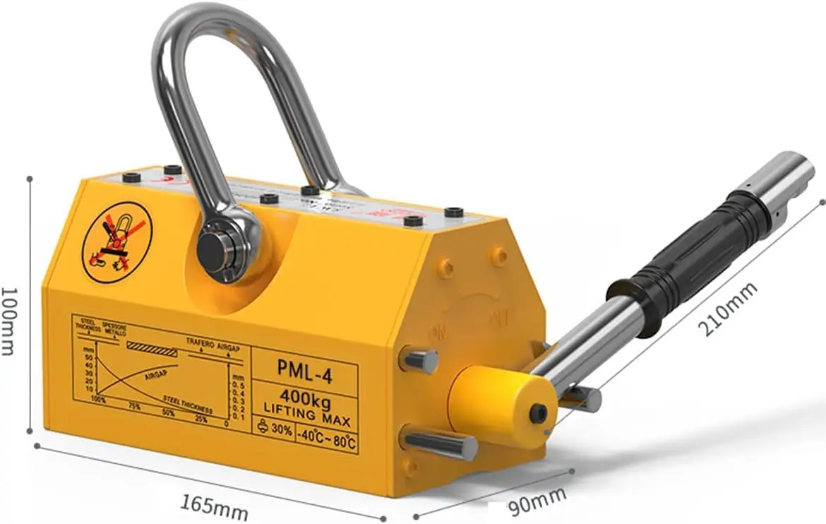 Magnetic Lifter 880 lbs/400 kg Lifting Capacity Lifting Magnet with Release Permanent Lift Magnets Magnet for Hoist