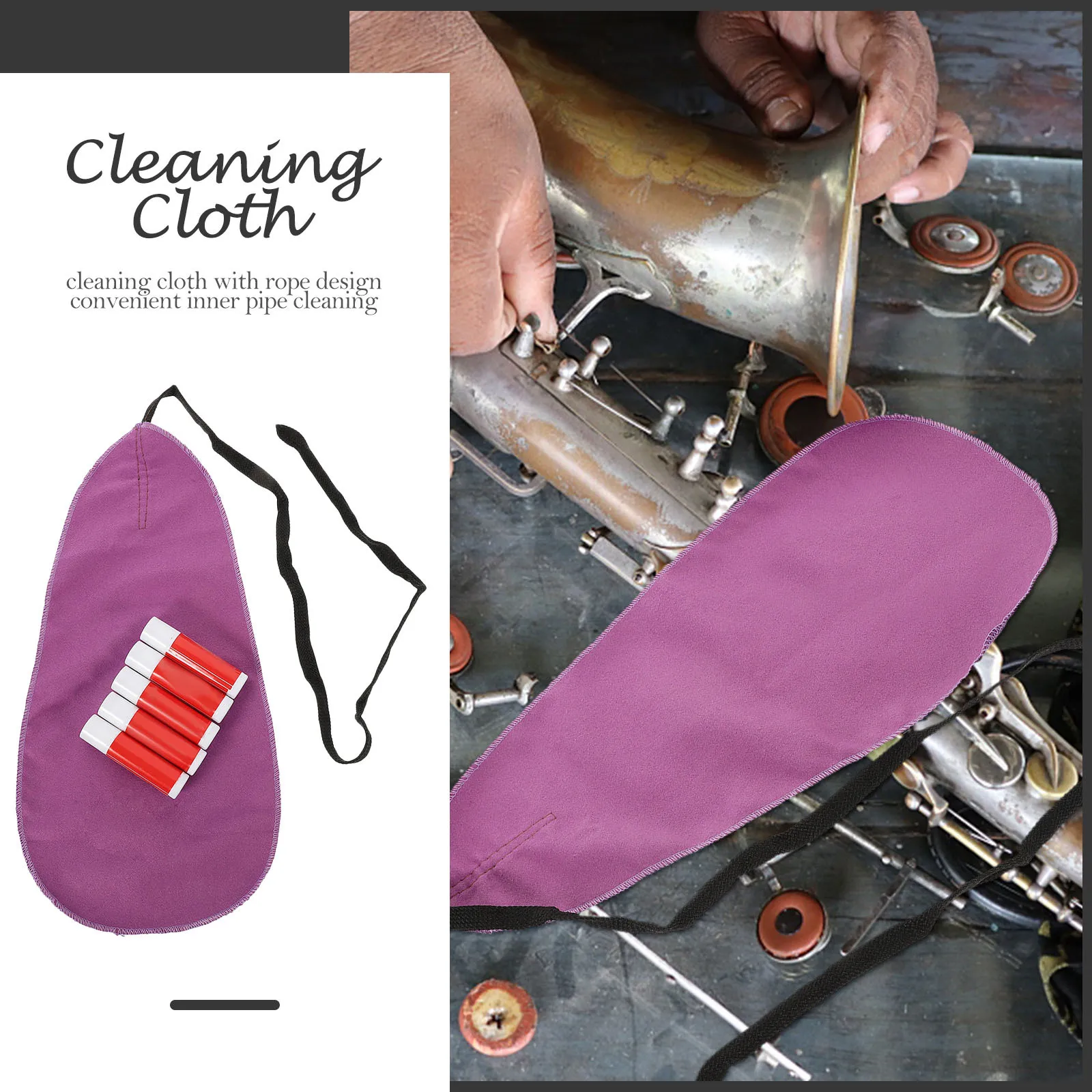 1Set Saxophone Cleaning Cloth Cork Grease Kit Practical Durable Cloth for Clarinet Flute Piccolo Instrument Cleaning
