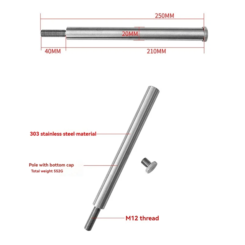 

GTI Stainless Steel Hammer Rod For SAGTI AZGTI XYGTI Counterweight Rod Diameter 2Cm Astronomical Telescope Accessories