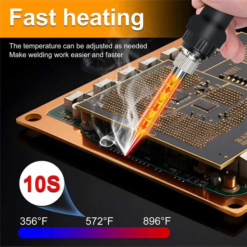 CYCLI-Cordless Soldering Station For  20V Battery Portable Digital Display Soldering Iron Station With USB&Type-C Port