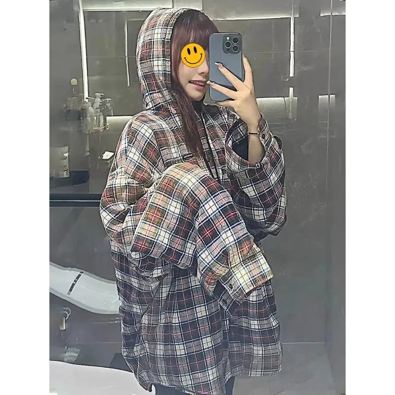 Nigo masculino outono retro high street camisa velha jaqueta de algodão com capuz # NGTOP11147