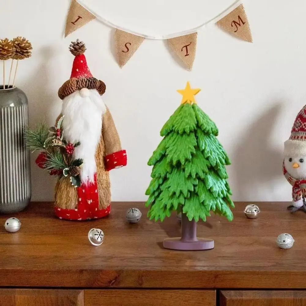 Dessous de verre pliable en forme d'arbre de noël, presse, jouets originaux, porte-tasse antidérapant, Base de feuille, tapis de tasse