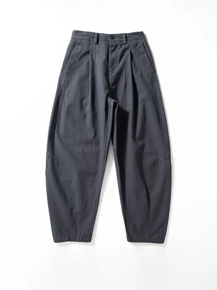 

MUSONMU Men's Casual Cotton Pants Spring Autumn Loose Wide Leg Faionable Dad Jeans Waed Comfortable Breathable
