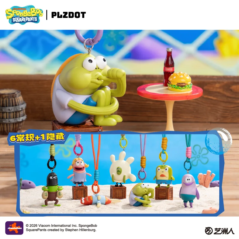 

In Stock Plzdot Official Genuine Bikini Bottom Blind Box Spongebob Squarepants Keychain Pendant Ornament Decorative Ornaments