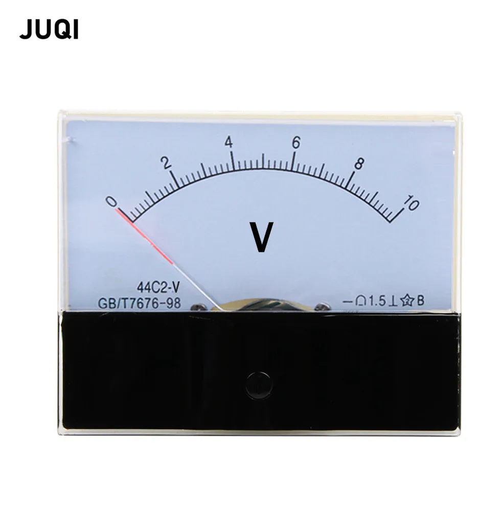 44C2 DC Voltmeter analog panel pointer voltmeter DC 1V 3V 5V 10V 15V 20V 30V 50V 75V 100V 150V 300V 450V 500V voltmeter