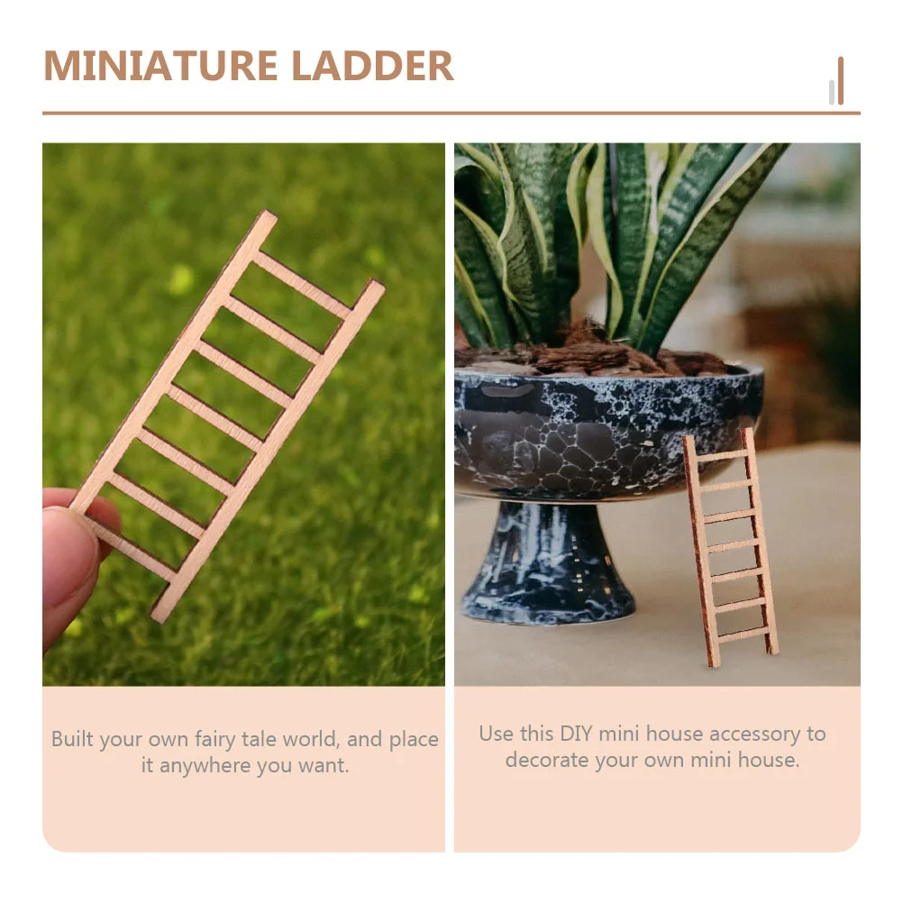 10PCS Modellen Mini Ladder Simulatie Micro-landschap Versiering Ornamenten Vetplanten Bonsai Gebruik Decor Decoratie