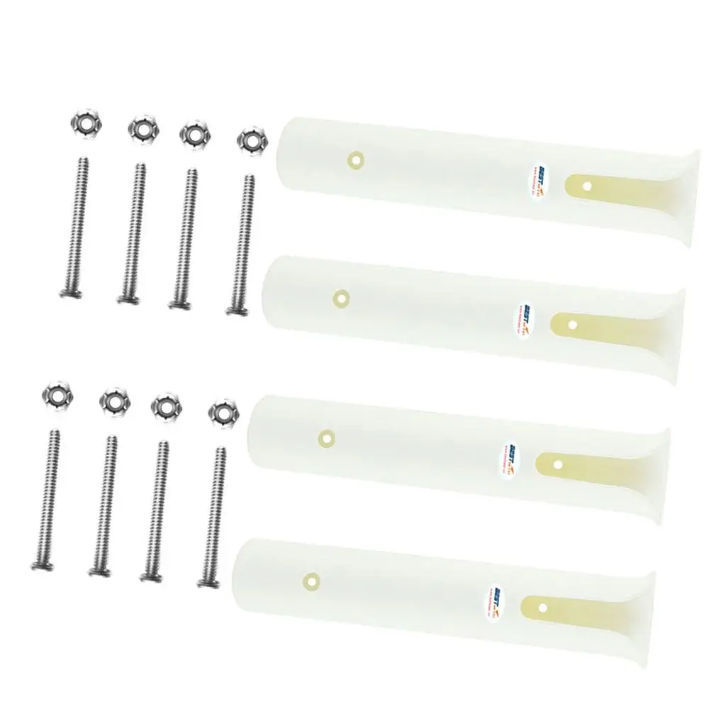 Boat Rod Holder Rack Tool White Plastic Space Saving 4 Tube Fishing Gear for Freshwater Saltwater Boats