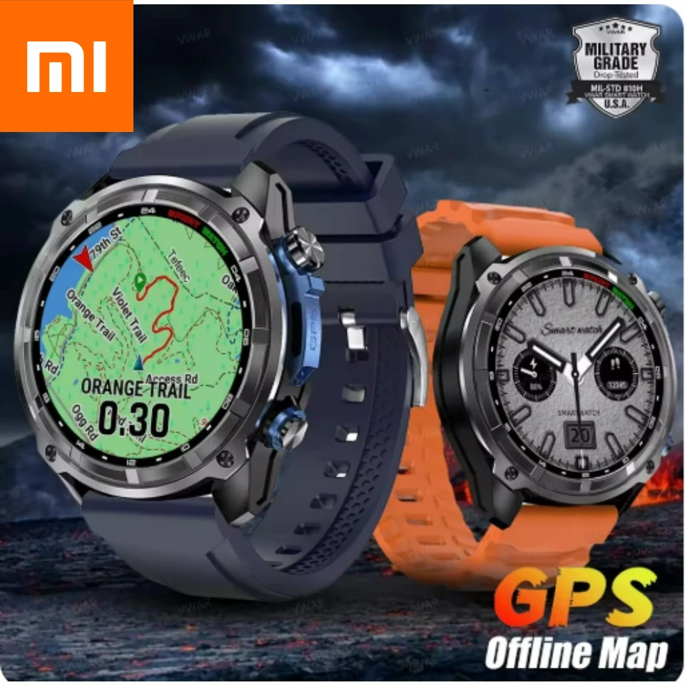 

Смарт-часы Xiaomi с GPS и картами автономной памяти, 4 ГБ, видеоплеер, военные спортивные умные часы для мужчин, водонепроницаемые для плавания, 30 м, AMOLED