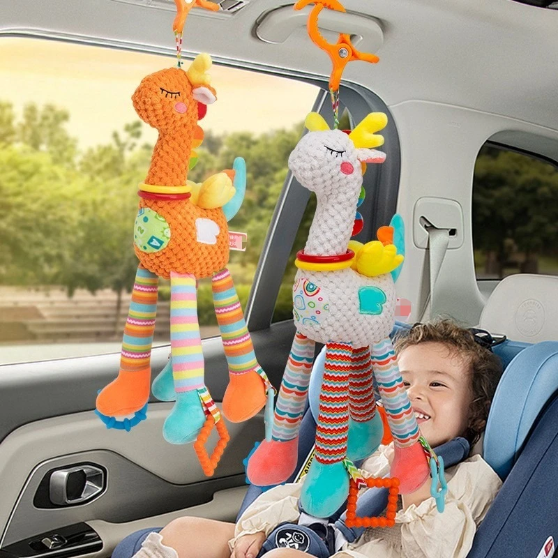 عربة ألعاب لينة الزرافة زيبرا الحيوان أجراس خشخيشات أفخم الرضع تطوير الطفل مقبض اللعب مع عضاضة لعبة طفل #2