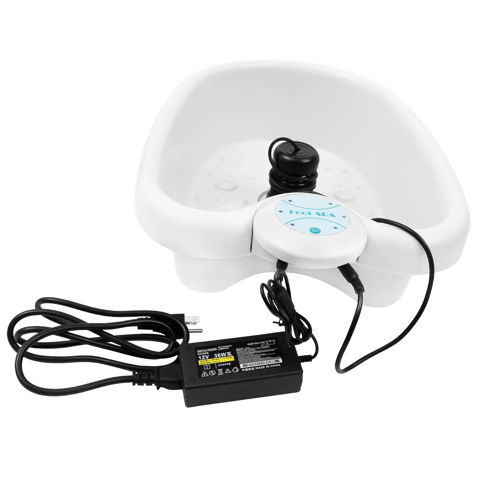 

White ABS Ionic Detox Foot Bath Cleanse Spa Ion Kit Machine With Tub Basin Array For Home