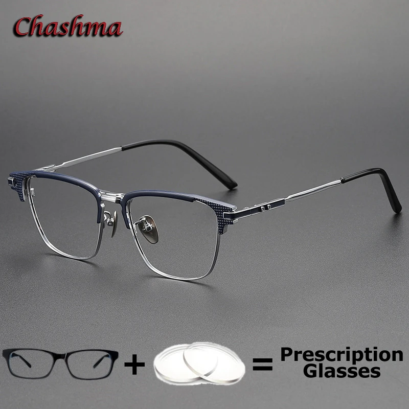 Men Optical Prescription Glasses Acetate Titanium Myopia Lenses Designer Wide Field Multifocal Progressive Glass Spectacle