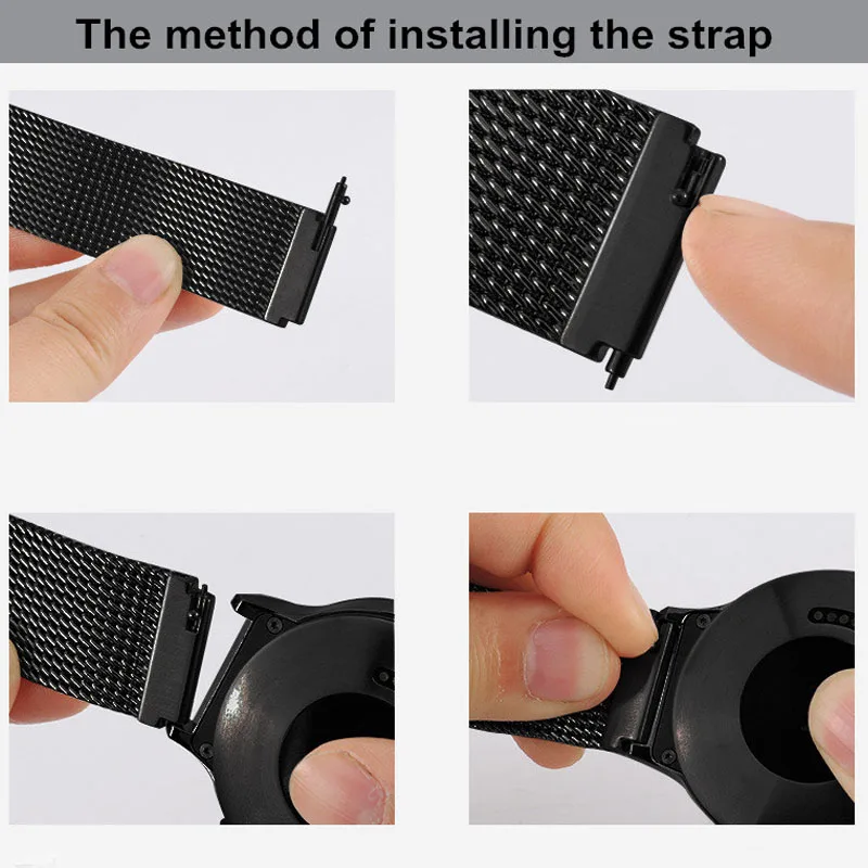 18Mm 20Mm 22Mm สายนาฬิกาโลหะสำหรับ Garmin Vivoactive 3 4 4S นาฬิกา Venu 2 2S SQ Forerunner 645สร้อยข้อมือ Milanese Loop