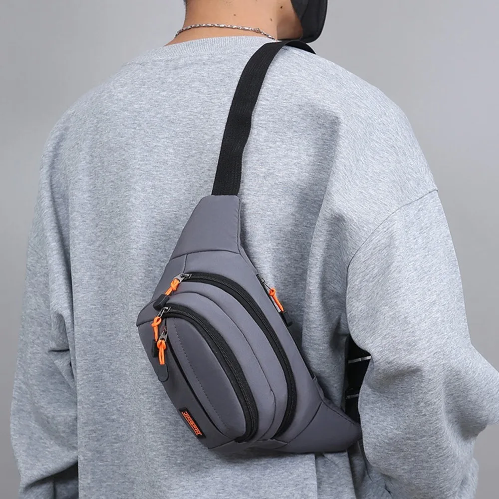 Nylon Men Chest Bag Waterproof Large Capacity Outdoor Waist Bag Japanese Style Adjustable Strap Sports Walking Bag Men