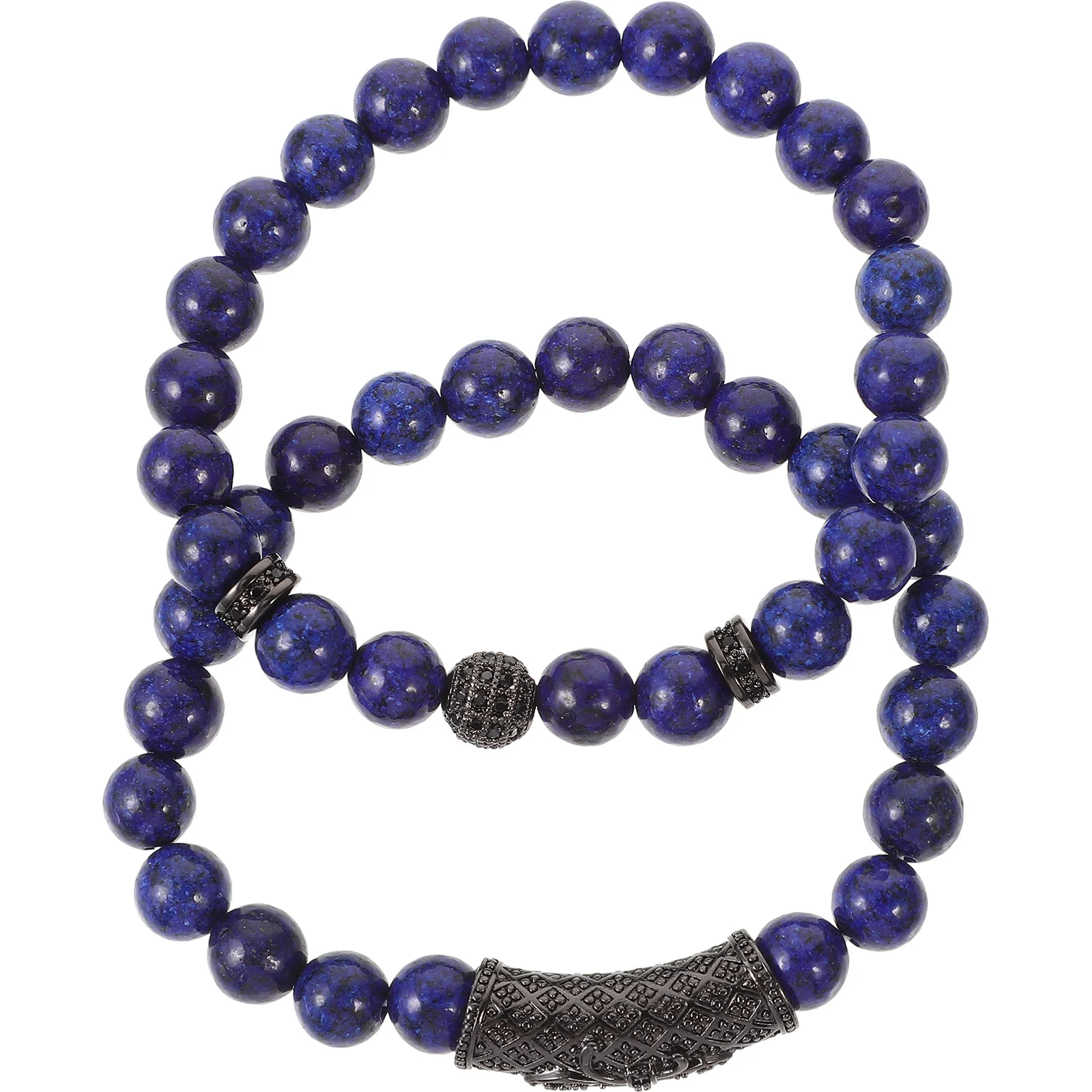 

1Pair Natural Agate Micro Inlaid Beads Bracelets Adjustable Size Charming Wrist Bracelet for Men Women