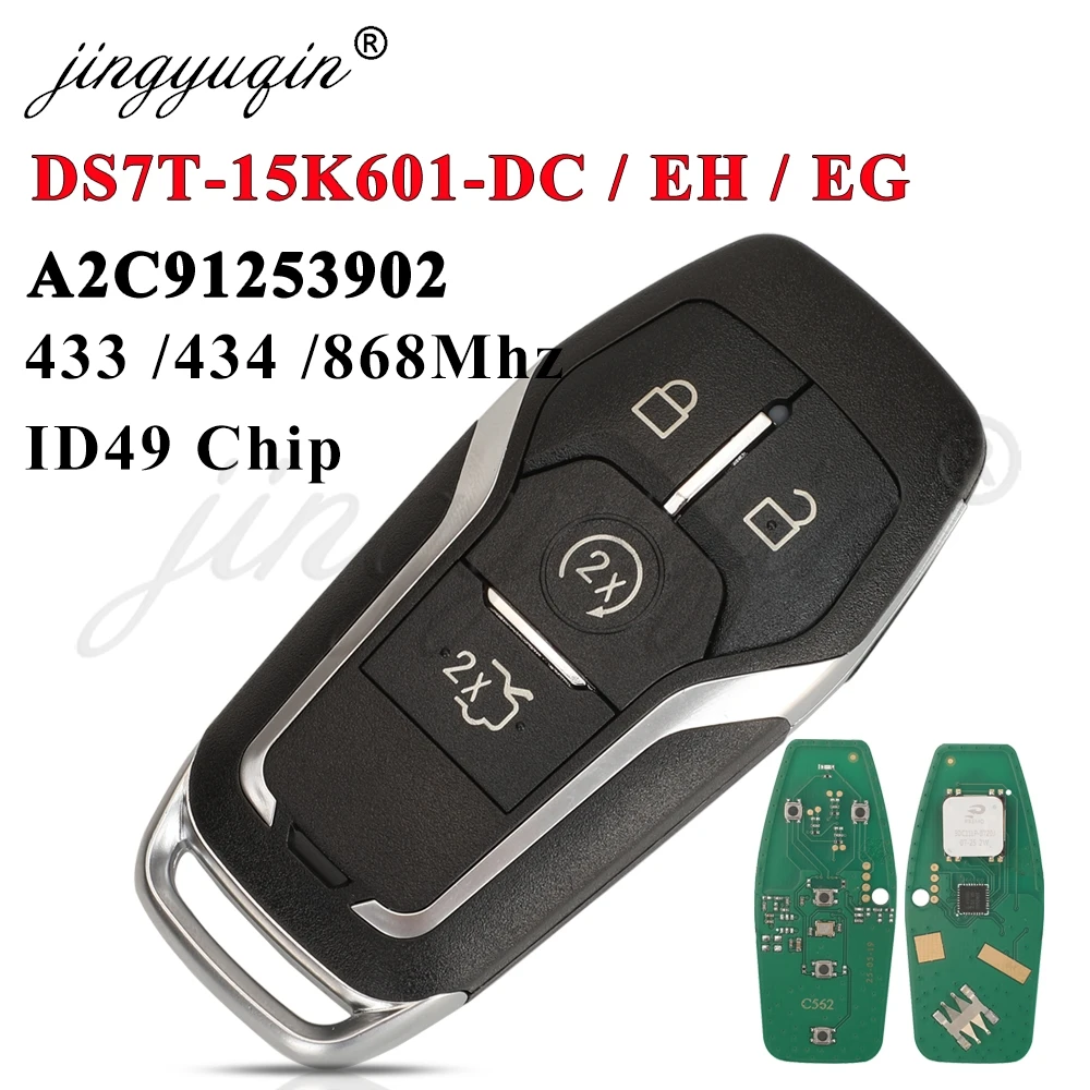 

A2C31243602 15K601-GM/DC/EH/EG ID49 433/434/868MHz Keyless Go Car Remote Key For Ford Mustang Edge Mondeo Kuga Explorer Fusion