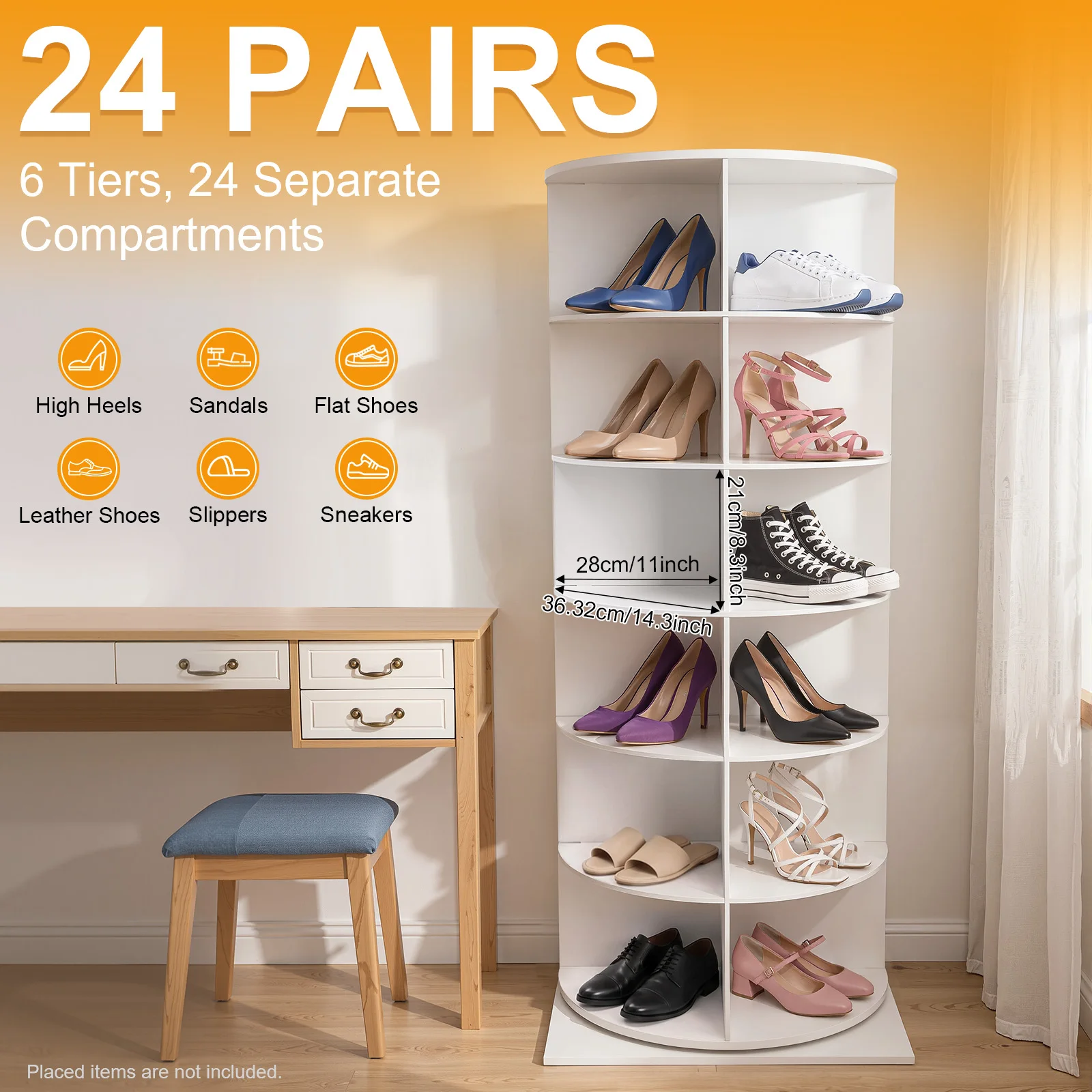 Shoe Rack White Wooden - 23.62