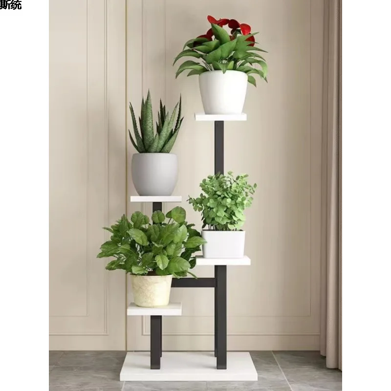 

Simple Modern Wrought Iron Flower Stand Flower Shelf Living Room Floor-to-ceiling Balcony Shelf Flower Pot Indoor Multi-layer