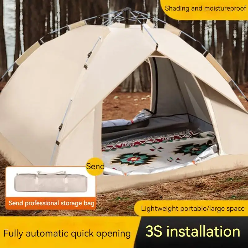 Tent Outdoor Fully Automatic Quick Opening Camping Beach Folding Two Person Rainfly Waterproof Windproof UV Protection Tentage