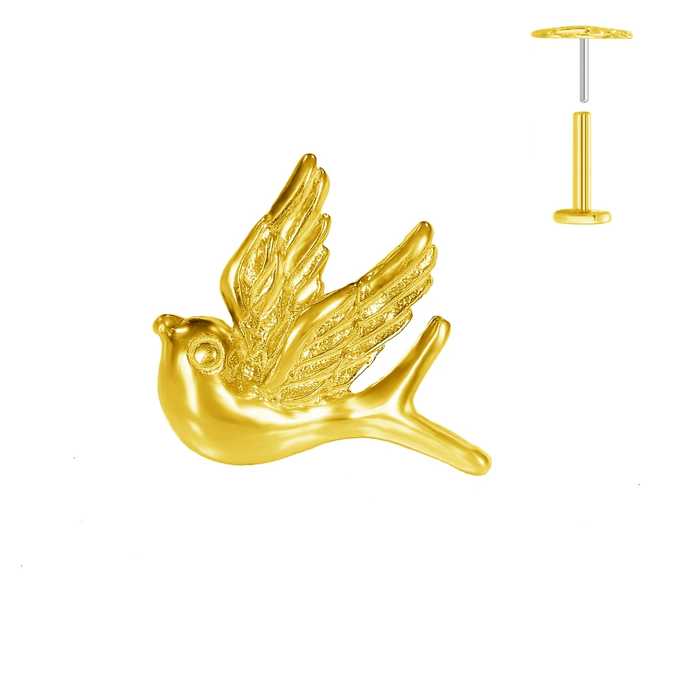 Peacock Dragonfly Titanium Earring Stud, Body Jewelry