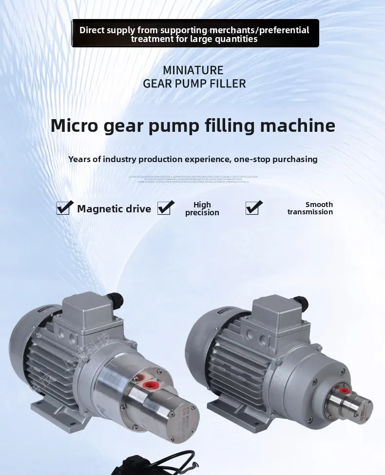 Magnetic Drive Gear Pump 316L PEEK Dosing Pump Servo Motor 2-120L/min for Filling Machine