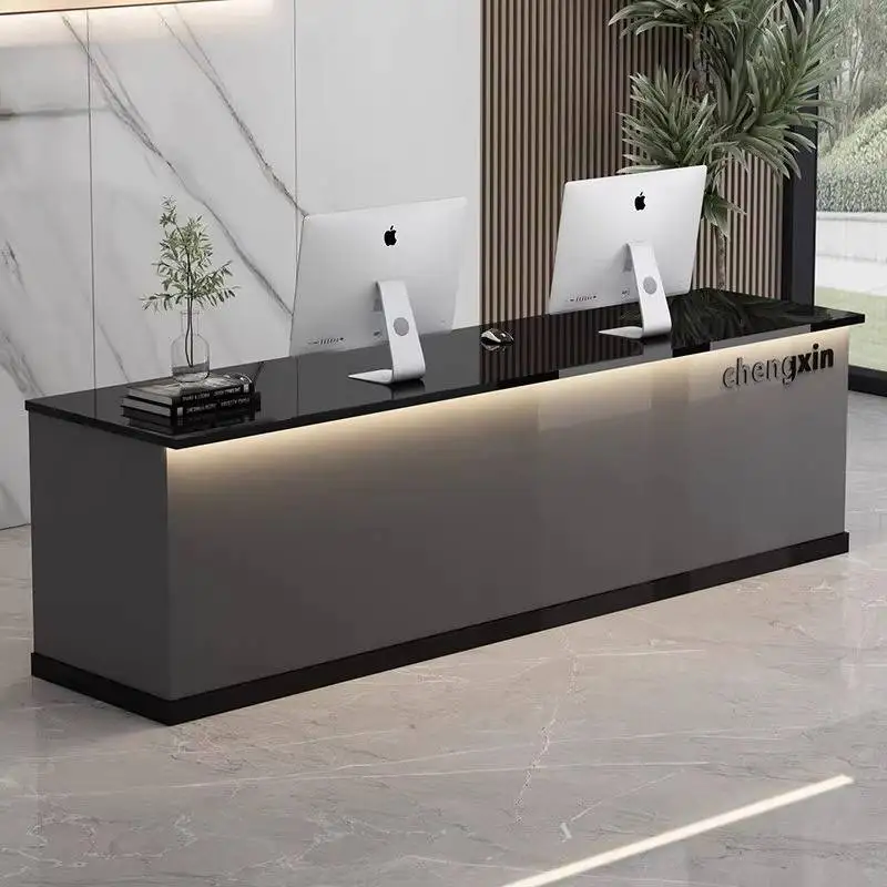 

Color Decor Reception Desks Luxury Modern Wood Long Classic Reception Desk White Beauty Bancone Per Negozio Office Furniture