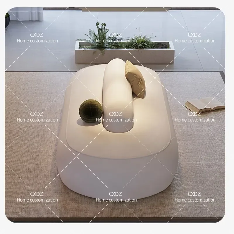 Cream Double Sided Sofa for Hotel Lobby Clubhouse Reception Area Rest Zone Modern Furniture