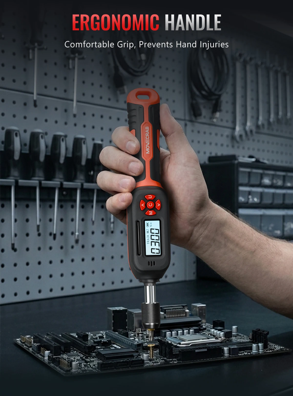 MOVECRAB Digitaler Drehmomentschraubendreher-Satz mit Summer/LED/Vibrationsalarm für Fahrradreparatur, Werkzeuge, Wartung und DIY – Detail 8