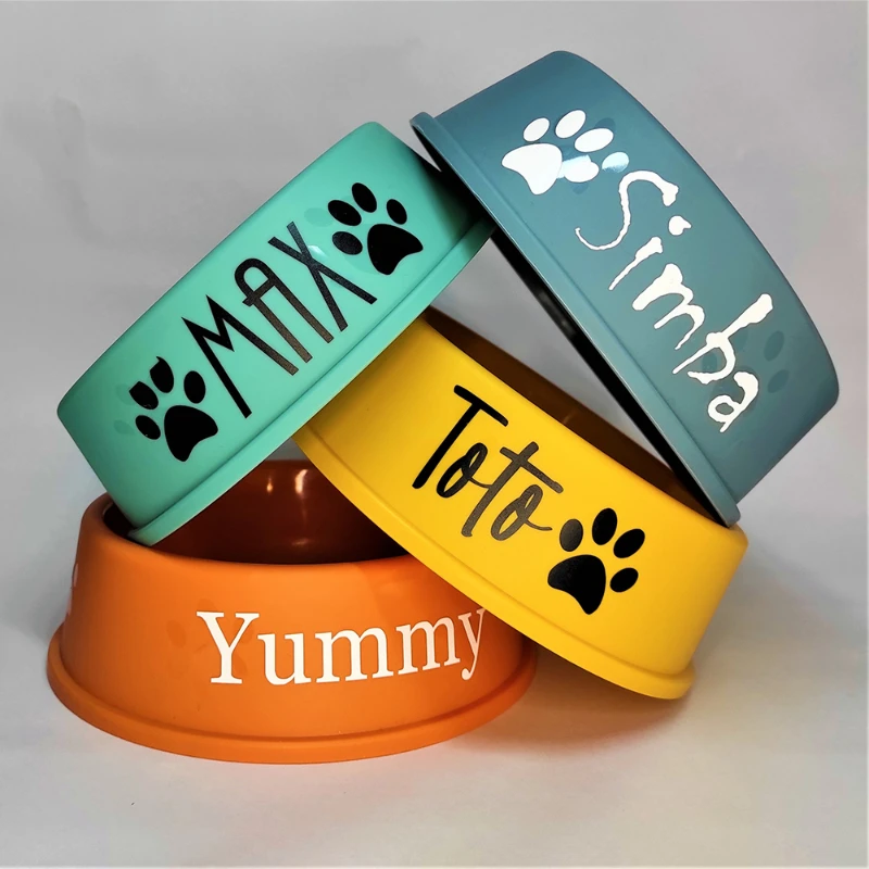 Personalized Pet Bowl Stylish Pet Accessor Plastic Dog Food & Water Bowl Perfect for Your Unique Pet\'s Needs Gift Cat Bowls