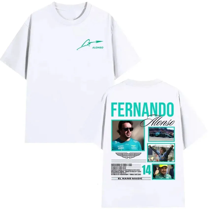 Hip Pop Tops Fernando Alonso Grafische Harajuku T-shirt Hoge kwaliteit Print Katoenen T-shirt Casual losse korte mouw Unisex
