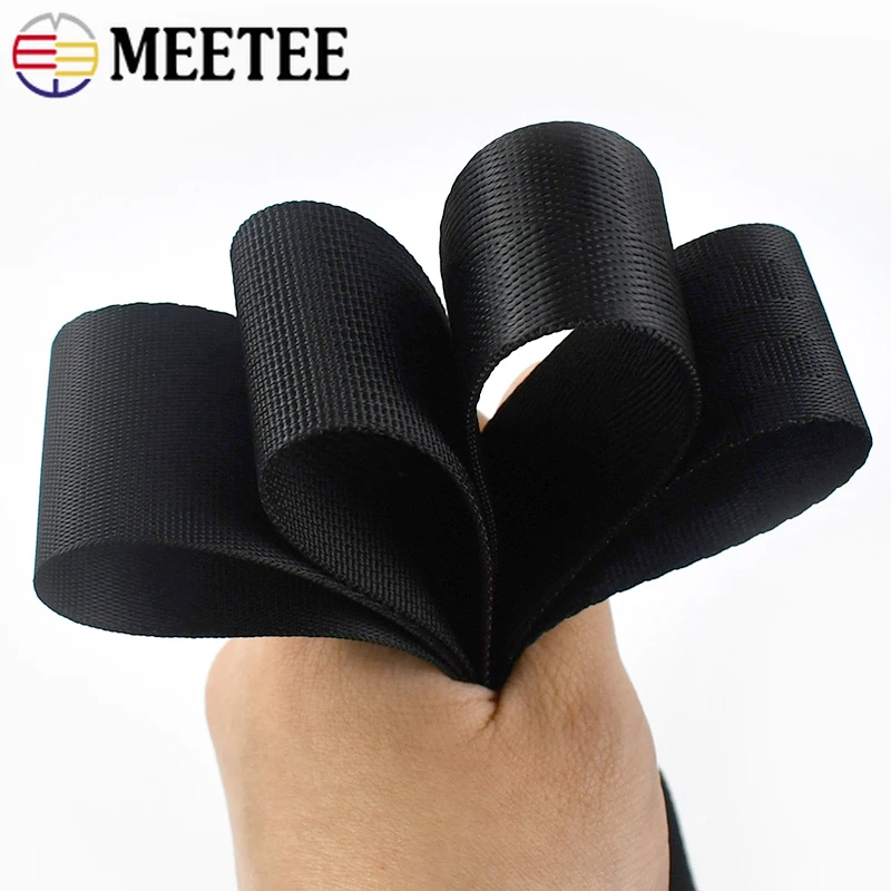 2/5Meters Nylon Black Webbing Tape 20/25/32/38/50mm Herringbone Pattern Backpack Strap Band DIY Belt Ribbons Sewing Accessories