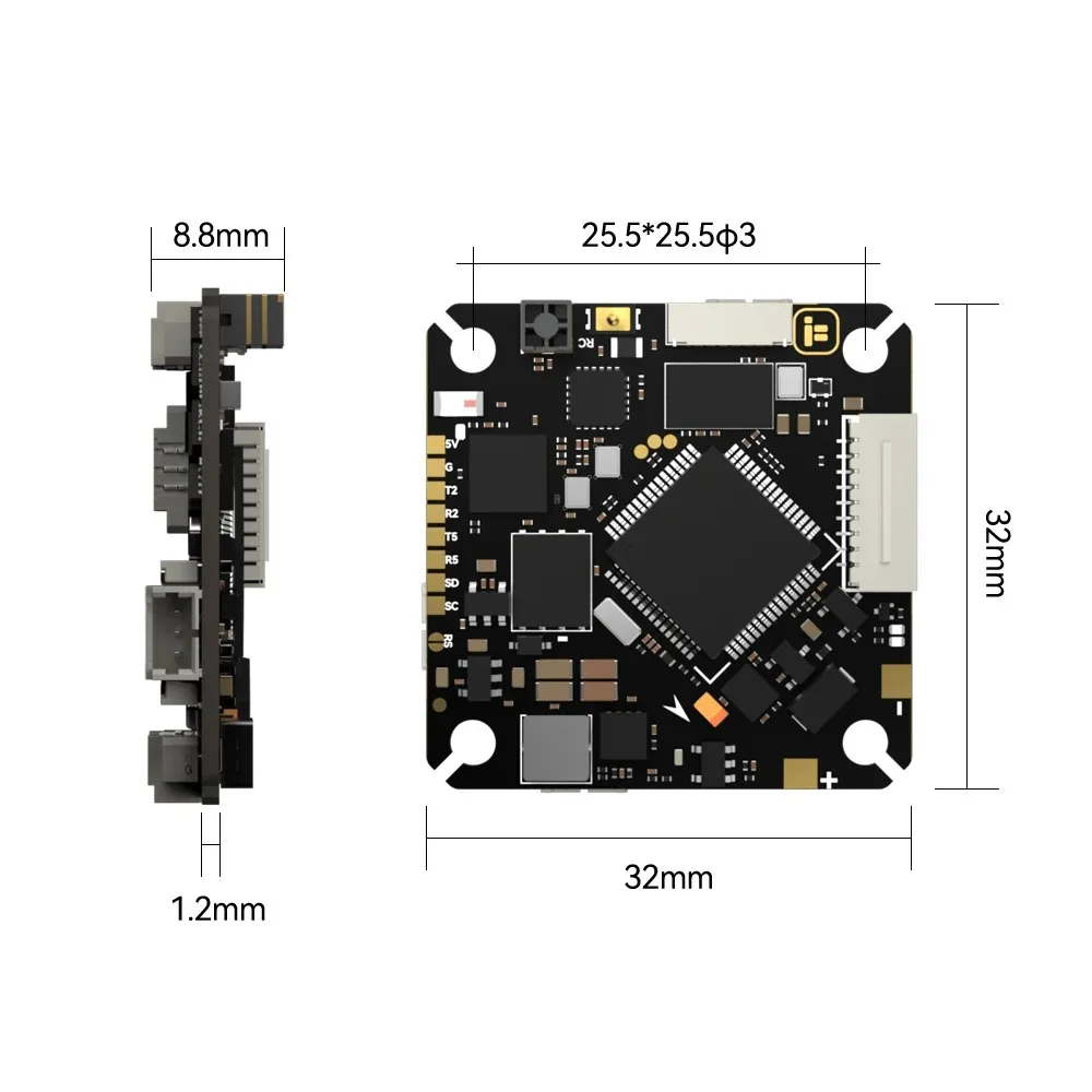 UniFlyIFlight Borg 2 RX  FC ESC STM32F722 5V 2A With Integrated ELRS Flight Control ESC (Electronic Speed Controller) Board