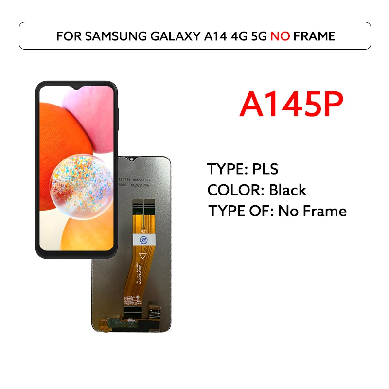 6.6 "Lcd-scherm Voor Samsung Galaxy A14 4G A145F A145P A145R PLS Lcd Touch Screen Digitizer Vergadering panel LCD Vervangen