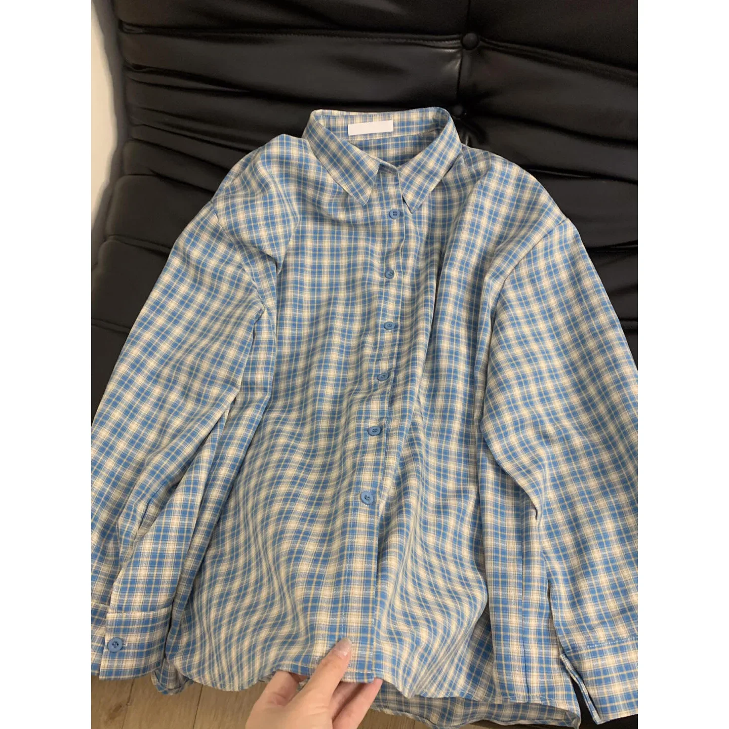 

Осенняя свободная посадка на пуговицах из смеси хлопка и полиэстера, повседневная клетчатая женская рубашка с длинными рукавами, цветные блоки, ретро-стиль, ранняя