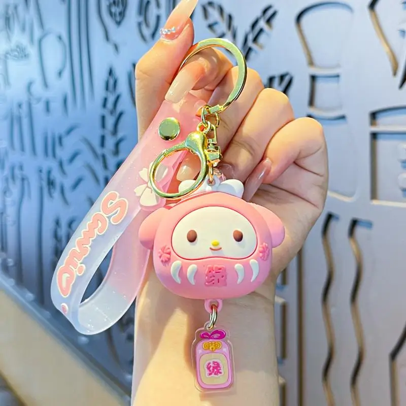Kawaii Sanrio พวงกุญแจการ์ตูน Hello Kitty Cinnamoroll Kuromi จี้สร้างสรรค์อะนิเมะกระเป๋าเป้สะพายหลังตกแต่งวันหยุดของขวัญ
