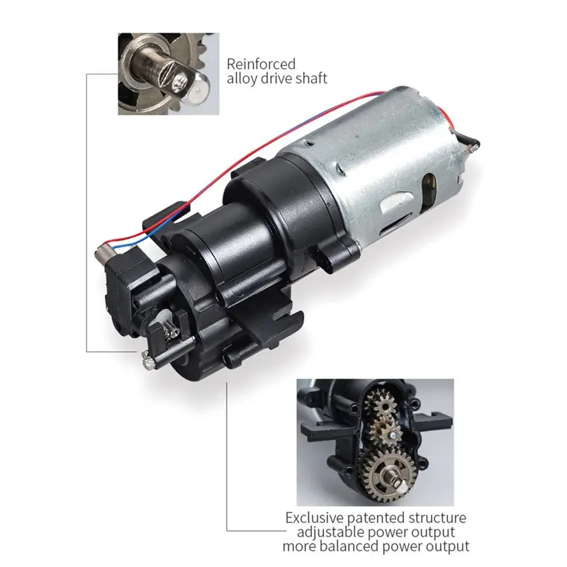 ABUM-For LDRC 1/12 Scale Off-Road RC Car 2 Speed Transmission Metal Gearbox Motor ESC Servo LED Light Remote Control Vehicle-