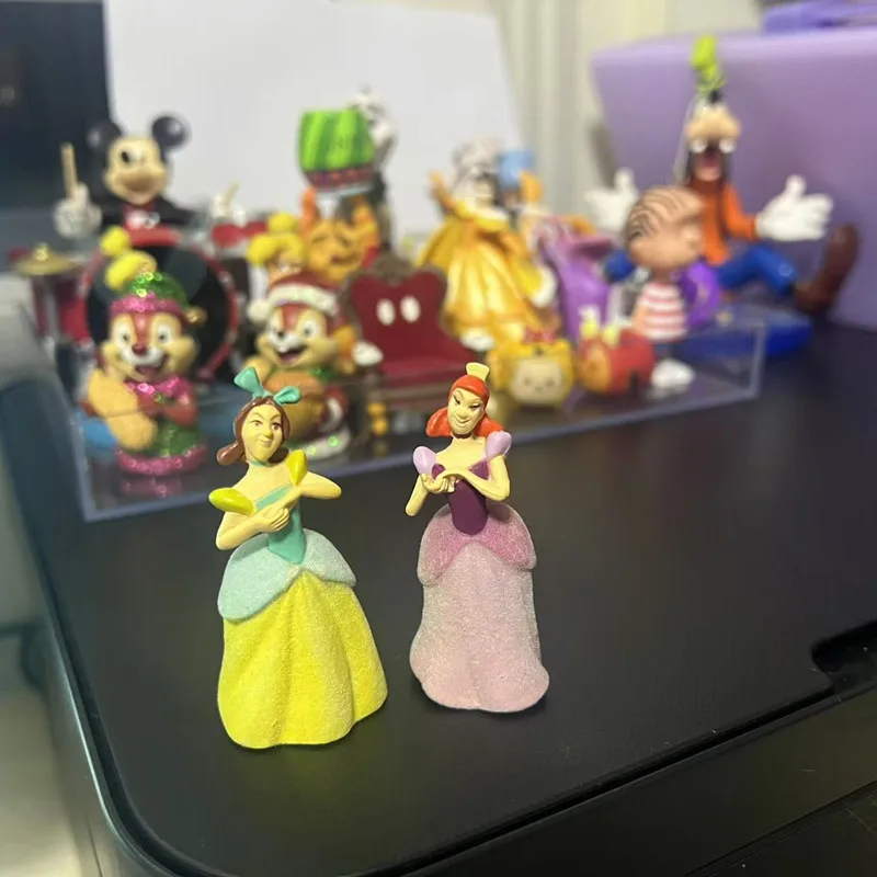 2Pieces/lot 6cm  Disney Cinderella\'s Two Bad Sisters Ornament Surface Plush Ornament Collection