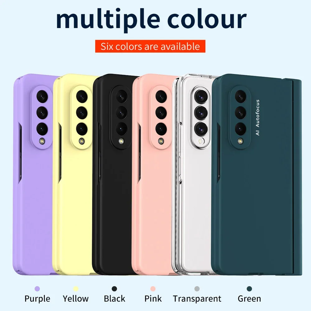 with Touch Pen For Samsung Galaxy Z Fold 7 6 5 4 3 2 5G Case Hinge Pen Slot Front Screen Glass Protect Capa Z Fold 2 3 4 5 Cover