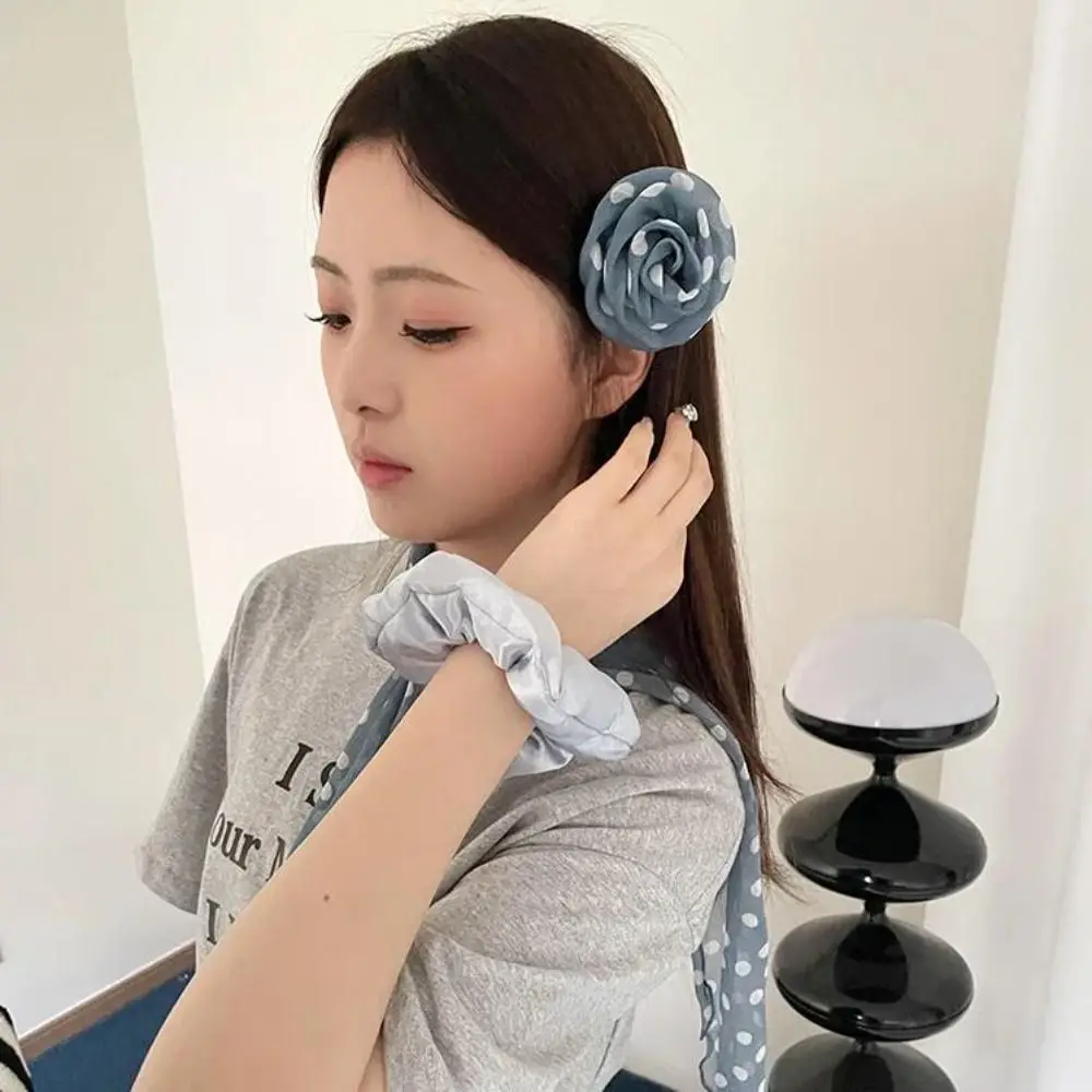 

Ins Y2k Long Polka Dot Waistband Designer Thin Silk Waist Belt Tie Up Floral Dress Jeans Belt Summer