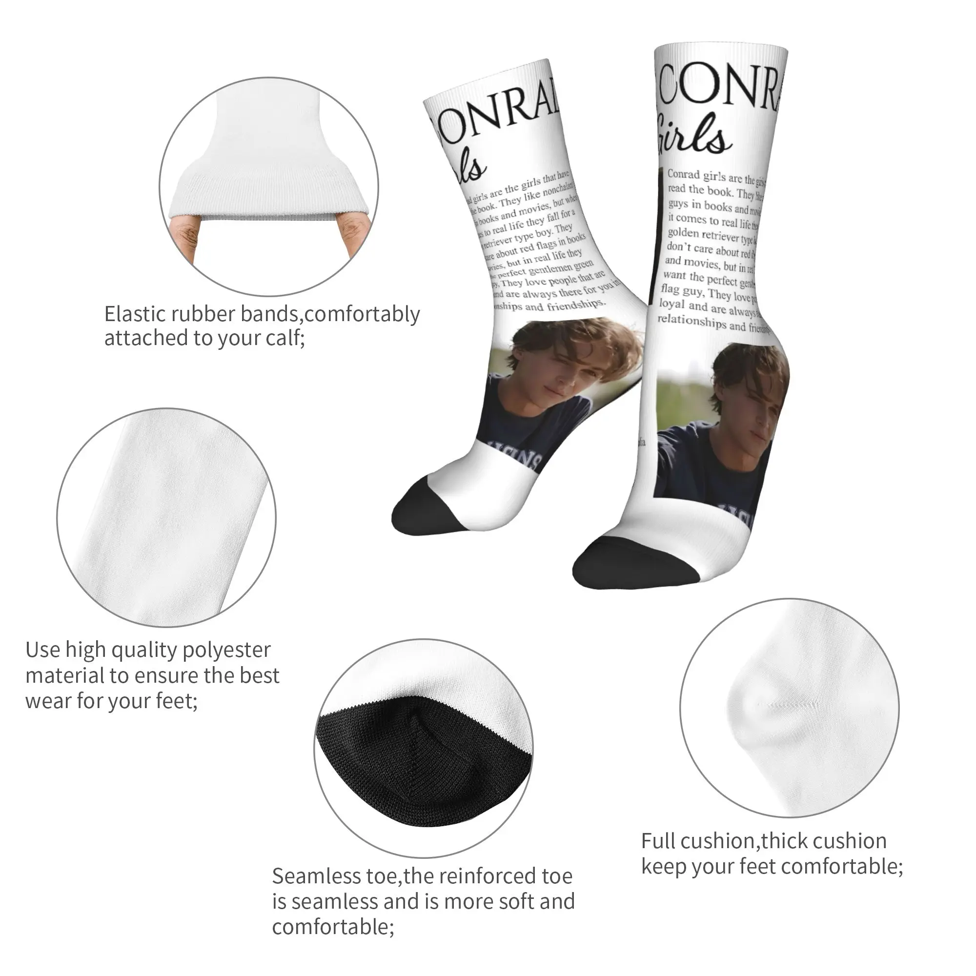 كوزينز فريق الشاطئ كونراد الصيف تحولت إلى جوارب جميلة الشتاء المضادة للانزلاق الجوارب زوجين تشغيل جوارب ناعمة دافئة #6