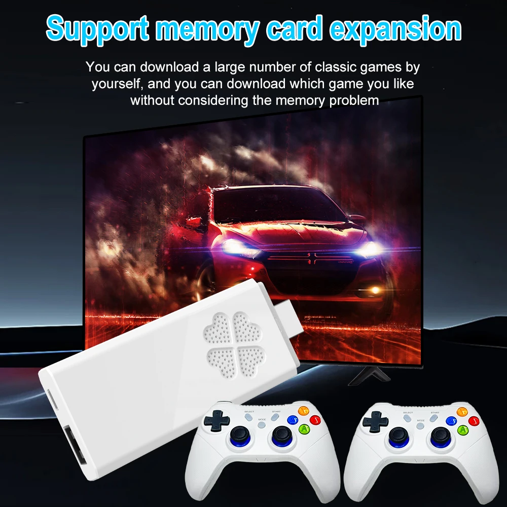 Velec M8 Pro Video Game Console Built-in 30000+ Games 2.4G Wireless Controller 64GB TV Game Stick 4K HD Retro Mini Game Player