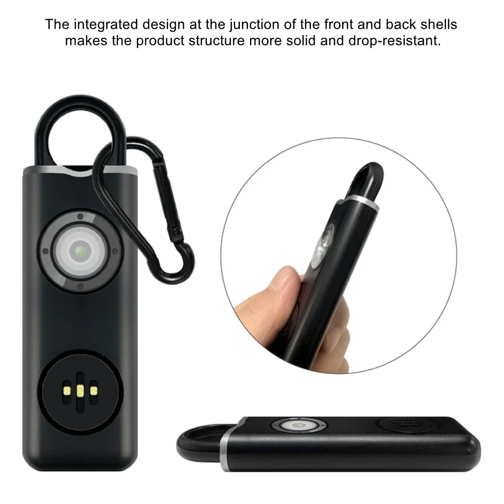 Portable 130dB Loud Personal Self Defense Alarm Rechargeable Panic Safety Alarm with LED Flashlight for Women Children & Elderly