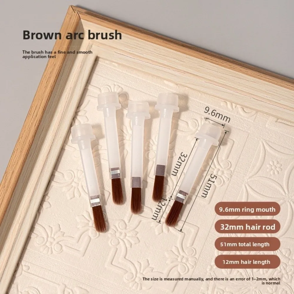 10 قطعة فرشاة طلاء الأظافر القابل للتصرف انفصال البلاستيك استبدال فرشاة براون الشعر فرشاة الأظافر أدوات مسمار فرشاة فنية تطبيقها
